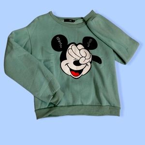 New Mickey Mouse Sea Green Sweater (Small/Unworn)